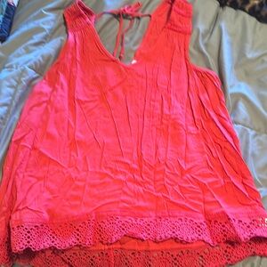 Women's Sleeveless Red Top